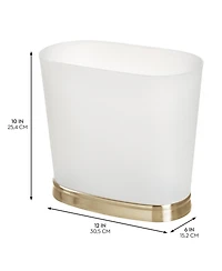 iDesign Small Oval Bathroom Trash Can - Frost/Soft Brass - Made in Usa