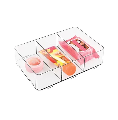 iDesign Interlocking 3-Section Plastic Drawer Organizer - Clear