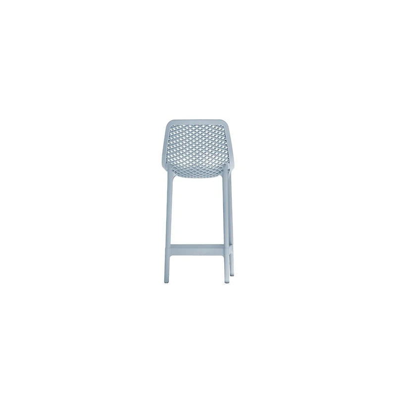 Meridian Furniture Mykonos Sky Blue Outdoor Patio Stool, Set of 4