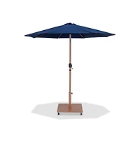 Meridian Furniture Fiji Navy Fabric / Teak Aluminum Patio Umbrella with Base Sets