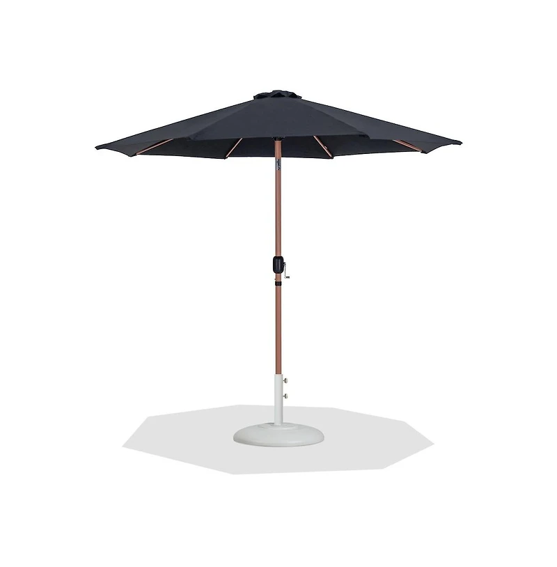 Meridian Furniture Fiji Fabric / Matte White Aluminum Patio Umbrella with Base Sets