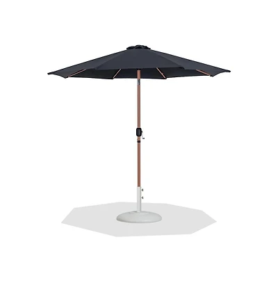 Meridian Furniture Fiji Fabric / Matte White Aluminum Patio Umbrella with Base Sets