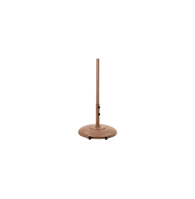 Meridian Furniture Amalfi Navy With Cream Piping / Teak Metal Patio Umbrella with Base Sets
