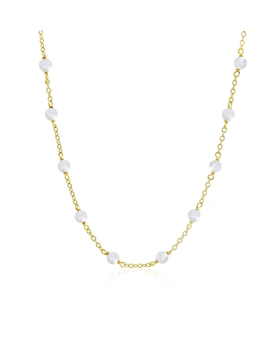 The Lovery Pearl Bead Chain Necklace 14K Gold
