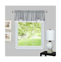 Kate Aurora Country Farmhouse Flax Linen Tie Up Window Valance - 58 in. W x 14 L