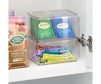 iDesign Stackable Hinged-Lid Pantry Storage Box - Set of 6 - Clear