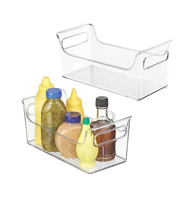 iDesign Plastic Condiment Organizer with Handles, Set of 2, Clear, Made in Usa