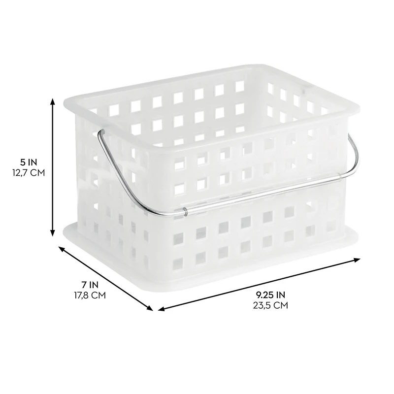 iDesign Stackable Shower Basket, Set of 3, Clear/Frost