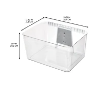 iDesign Large Wallspace Wall-Mounted Bin and Bracket - Set of 2 - Clear/Charcoal
