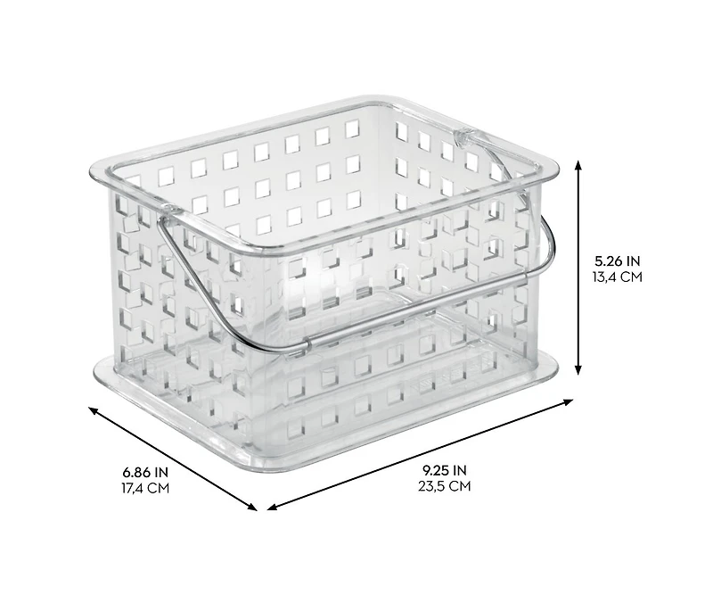 iDesign Small Stackable Shower Basket, Set of 6, Clear, Made in Usa