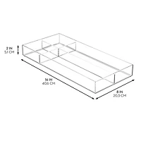 iDesign 4-Section Stackable Makeup Drawer Organizer - Clear