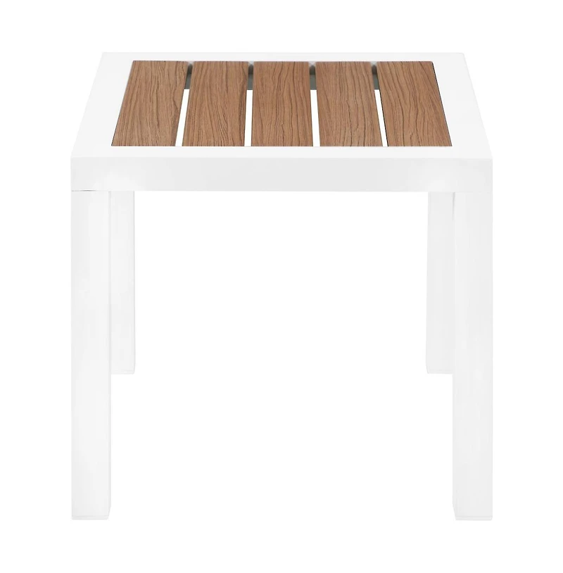 Meridian Furniture Nizuc Wood Look Accent Paneling Outdoor Patio Aluminum End Table