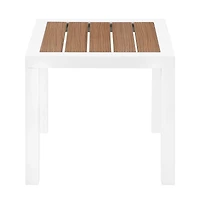 Meridian Furniture Nizuc Wood Look Accent Paneling Outdoor Patio Aluminum End Table