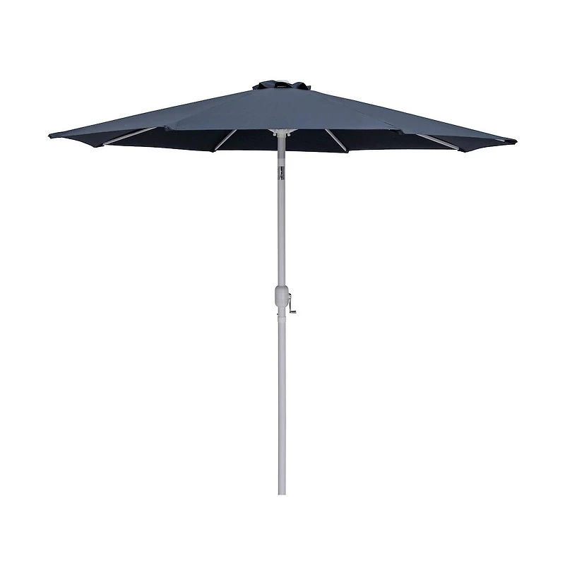Meridian Furniture Fiji Grey Fabric / Matte Aluminum Patio Umbrella with Base Sets
