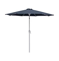 Meridian Furniture Fiji Grey Fabric / Matte Aluminum Patio Umbrella with Base Sets