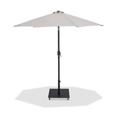 Meridian Furniture Fiji Beige Fabric / Matte Aluminum Patio Umbrella with Base Sets