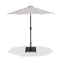 Meridian Furniture Fiji Beige Fabric / Matte Aluminum Patio Umbrella with Base Sets