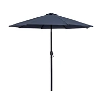 Meridian Furniture Fiji Fabric / Teak Aluminum Patio Umbrella with Base Sets