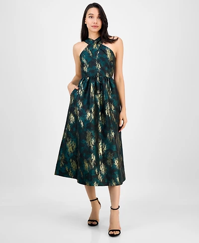 Anne Klein Women's Crisscross Sleeveless Midi Dress
