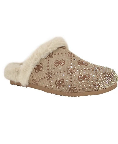 Guess Women's Gascona Embellished Cozy Slip-On Logo Clogs