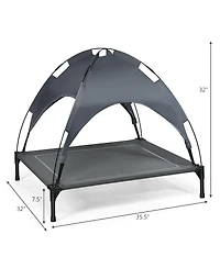 Akiudex Elevated Dog Bed with Removable Canopy for Indoor Outdoor Use