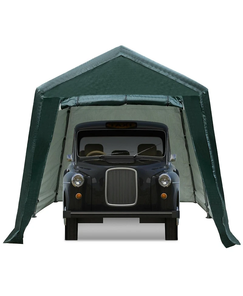 Akiudex Outdoor Carport Shed with Sidewalls and Waterproof Ripstop Cover - 8 x 14 Feet