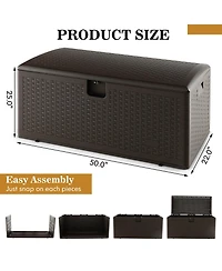 Akiudex 31 Gallon Outdoor Storage Deck Box with Lockable Lid