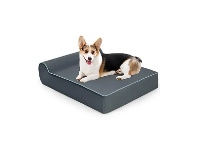 Akiudex Orthopedic Dog Bed with Memory Foam and Headrest Pillow