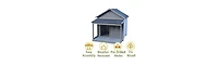 Aostirmotor 44.2 in. W x 44.6 in, D x 44.6 in. H Large Weatherproof Doghouse with Large Terrace