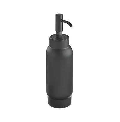 iDesign Stainless Steel Soap Dispenser for Bathroom or Kitchen Countertop, Black
