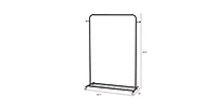 Slickblue Modern Garment Rack with Clothes Hanging Rod and Lockable Wheels for Easy Mobility