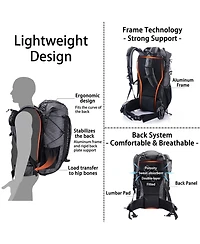 Naturehike 40L+5L Hiking Backpack – Waterproof, Lightweight Mountain Bag with Rain Cover & Shoe Compartment for Camping & Travel