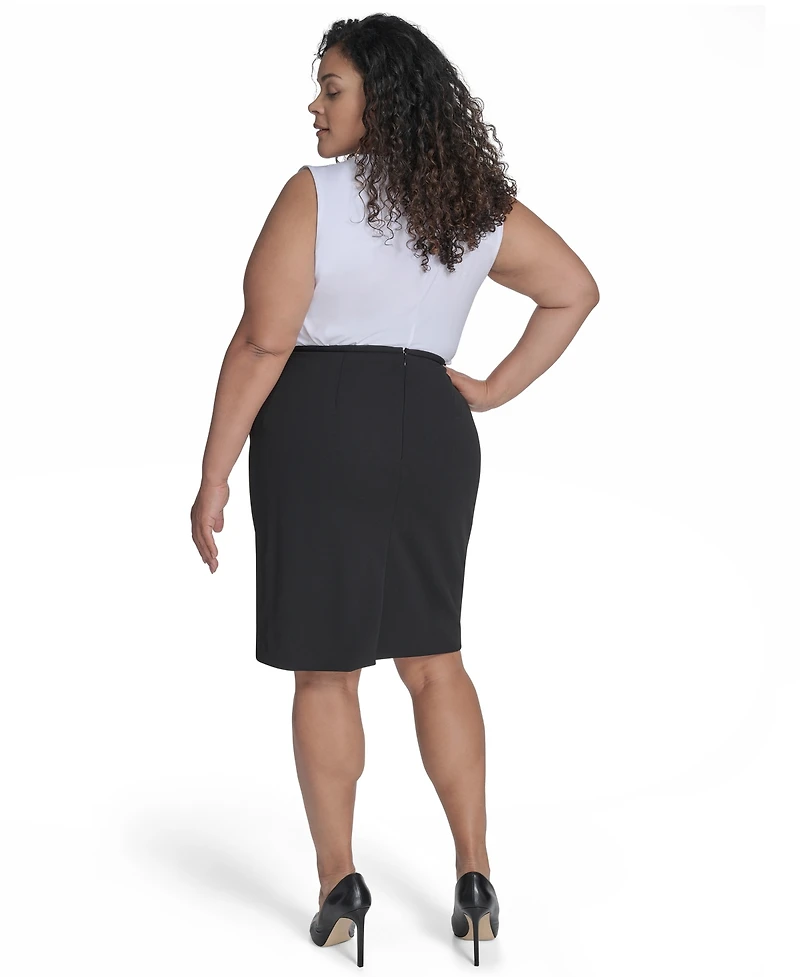 Calvin Klein Plus Soft Crepe Pencil Skirt