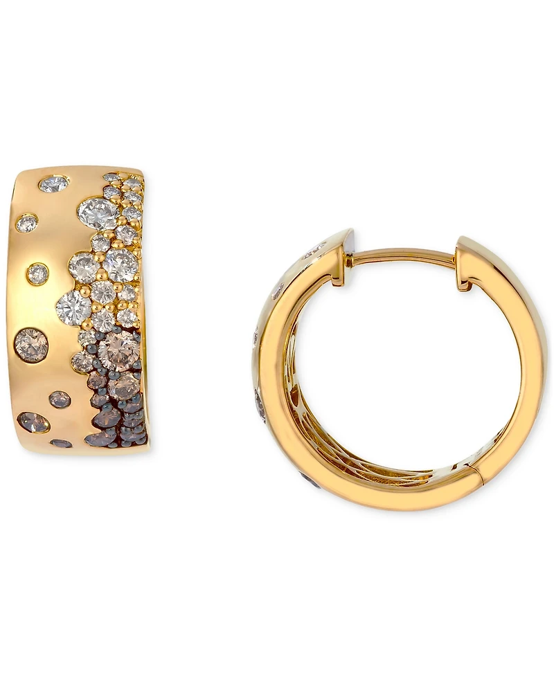Le Vian Chocolate Ombre Diamond Scatter Cluster (1-1/6 ct. t.w.) in 14k Gold, 0.7"
