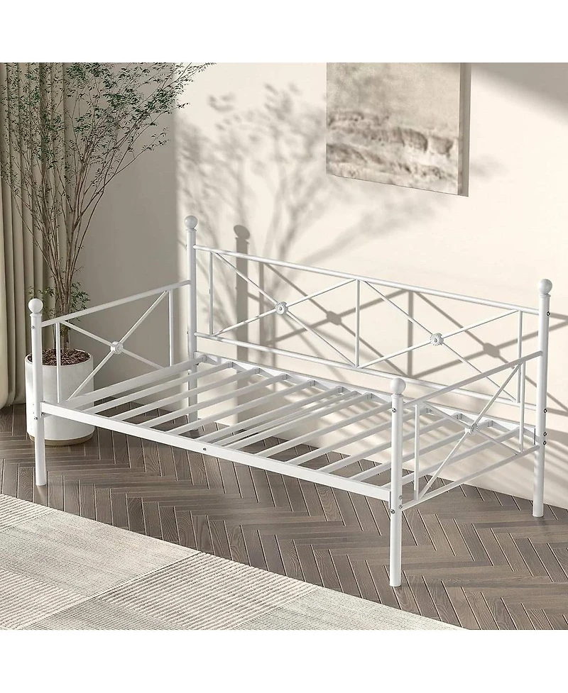 Slickblue Heavy Duty Metal Daybed Frame with Classic Design for Twin Mattress Support