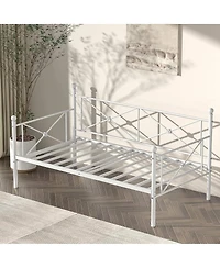 Slickblue Heavy Duty Metal Daybed Frame with Classic Design for Twin Mattress Support