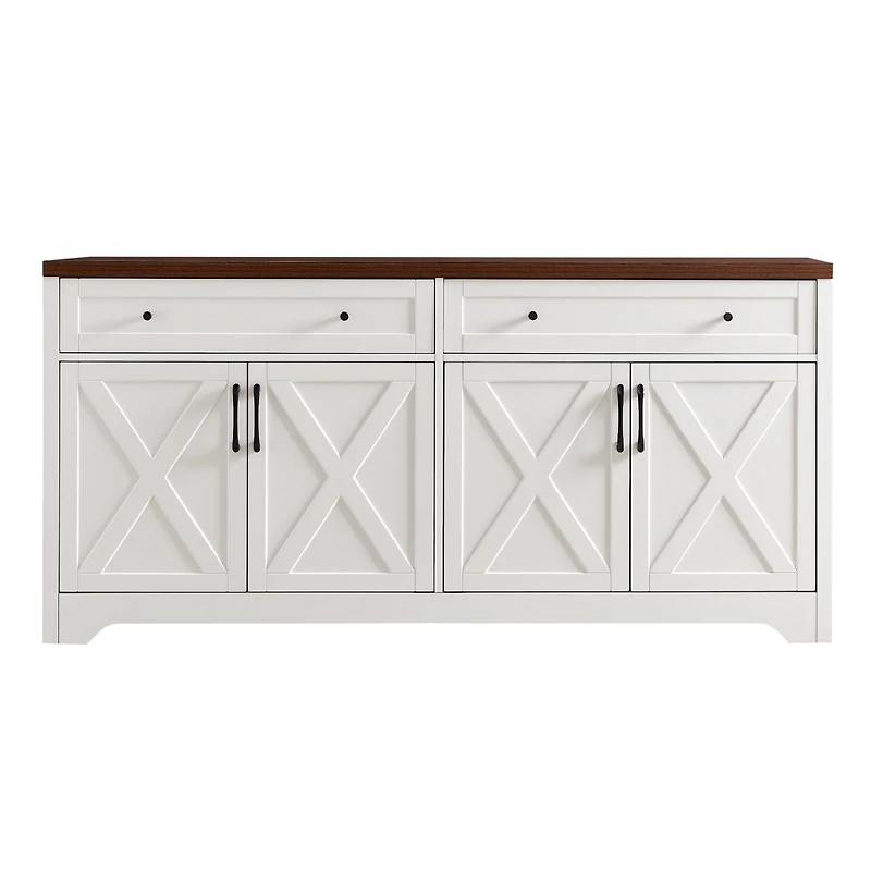 Casainc 61" White Freestanding Base Kitchen Cabinet