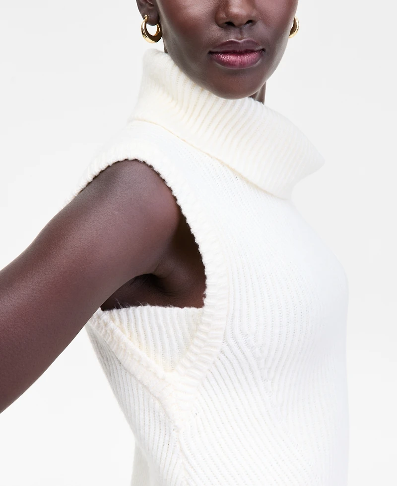 I.n.c. International Concepts Women's Sleeveless Rib-Knit Turtleneck Sweater, Macy's Exclusive