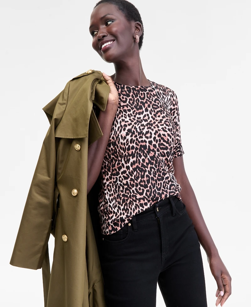 I.n.c. International Concepts Women's Animal-Print Sweater, Macy's Exclusive