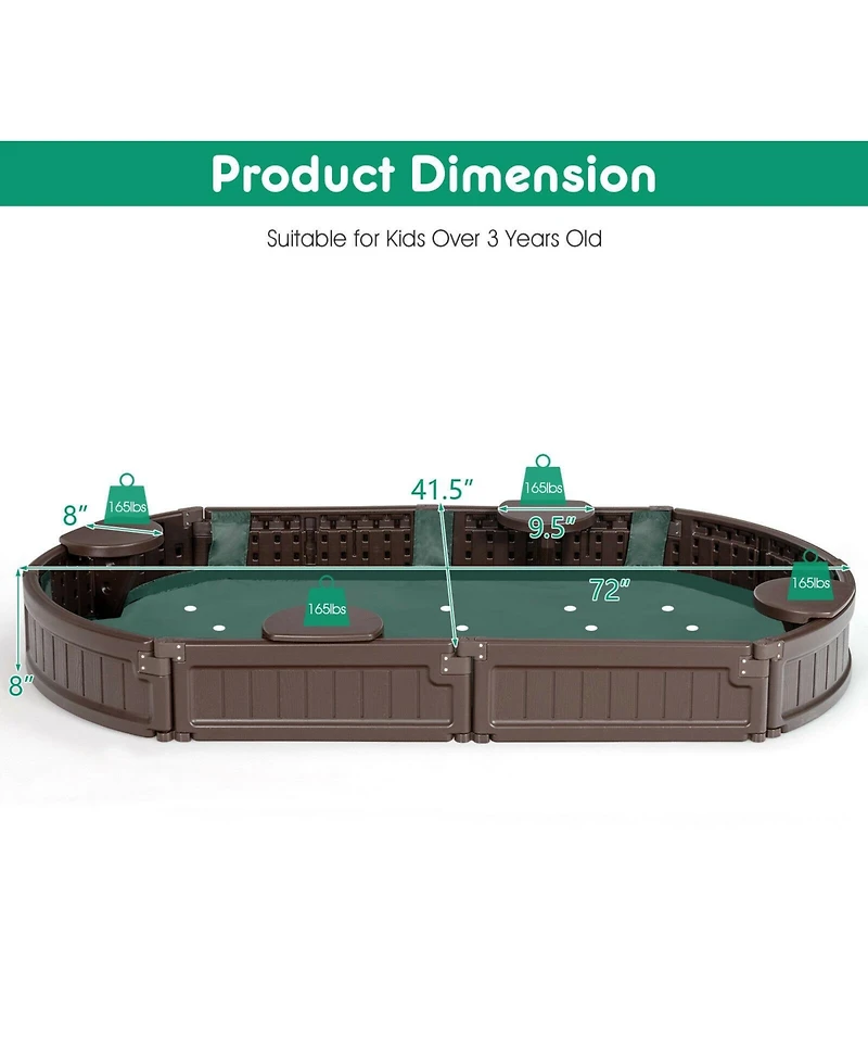 Akiudex Outdoor Kids Sandbox with Seats, Bottom Liner and Cover