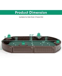 Akiudex Outdoor Kids Sandbox with Seats, Bottom Liner and Cover