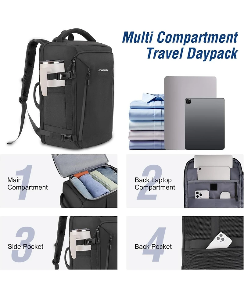 Mosiso 40L Travel Backpack, Tsa-Friendly Carry On Laptop Backpack with Usb Charging Port & Lay-Flat Opening - Fits 17-17.3 Inch Laptop