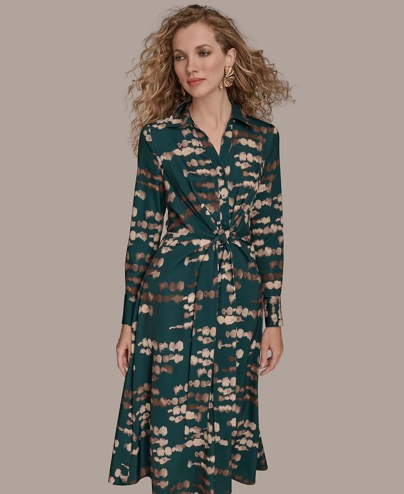 Donna Karan New York Women's Satin A-Line Midi Dress