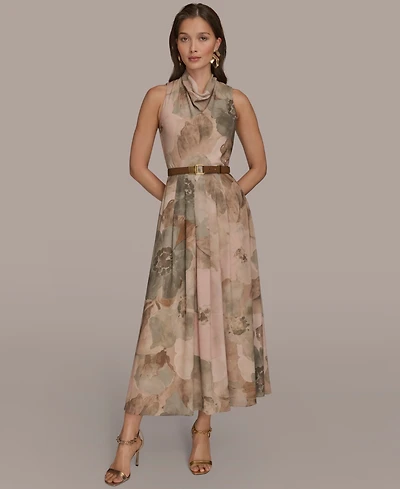 Donna Karan New York Women's Crepe Cowl Neck Dress
