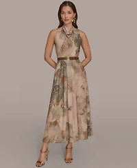 Donna Karan New York Women's Crepe Cowl Neck Dress
