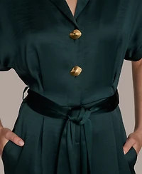 Donna Karan New York Women's Satin Wide Leg Jumpsuit