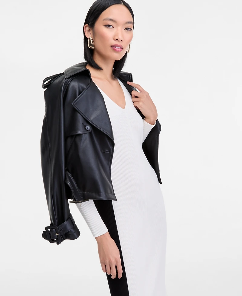 I.n.c. International Concepts Women's Contrast Panel Sweater Dress, Macy's Exclusive