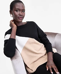 I.n.c. International Concepts Women's Colorblocked Dolman-Sleeve Sweater, Macy's Exclusive