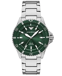 Emporio Armani Men's World Explorer Solar Stainless Steel Bracelet Watch 42mm