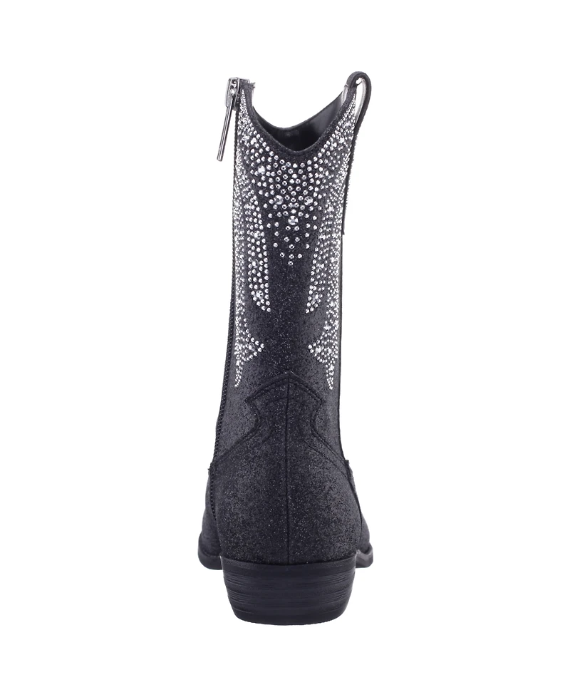 Nina Big Girls Glitter Side Zip Cowboy Boots